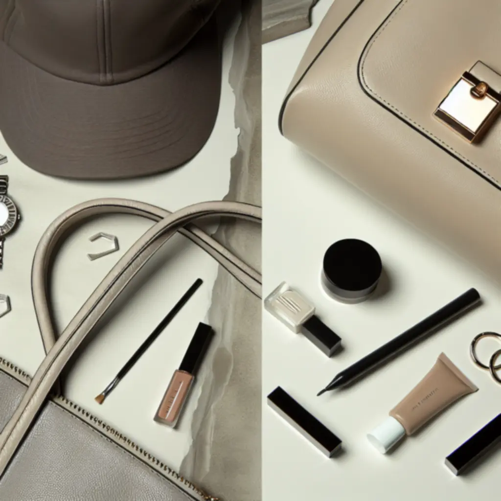 Akcesoria i beauty obok czapki: neutralna paleta i eleganckie wykończenia