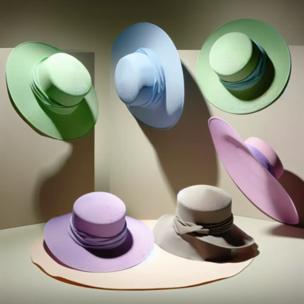 Pastelowe czapki w kolorach miętowym, lawendowym i pudrowym różu