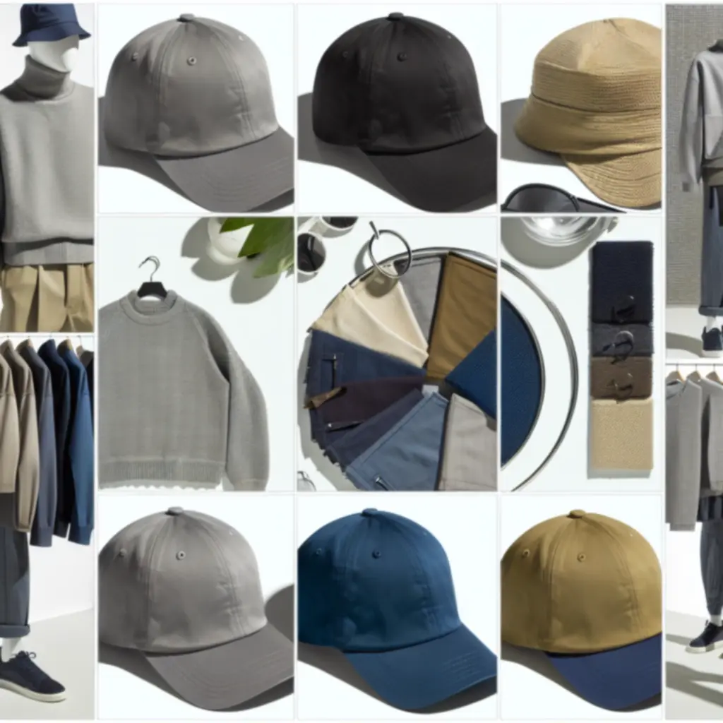 Moodboard stylu streetwear: czapki, bucket hats i neutralne warstwy
